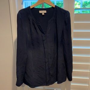 nordstrom blue silk top size S